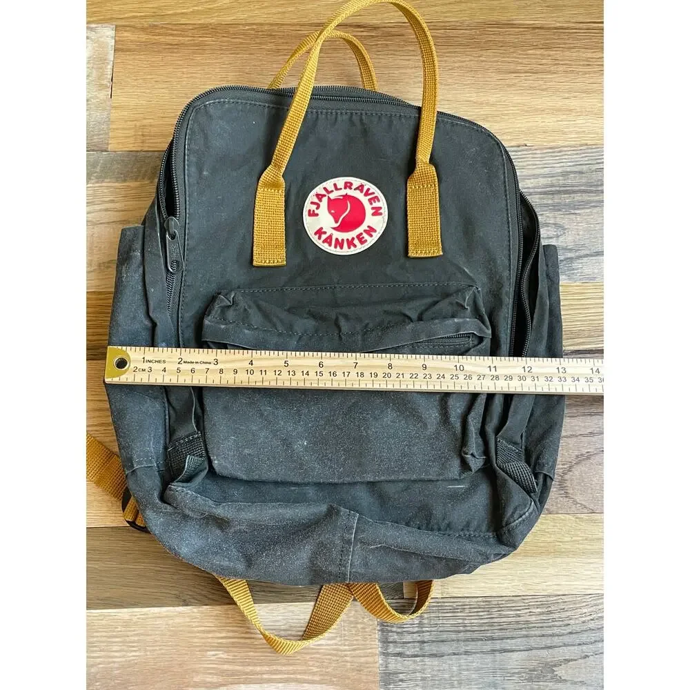 Fjallraven Kanken Classic 23510 Backpack Gray Mustard 16L Travel School Bag